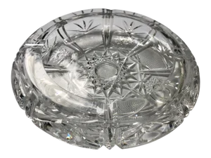 American Brilliant Crystal Cut Round Ashtray
