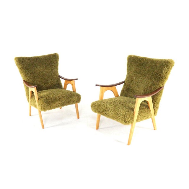 Two Tone Doodle Wing Lounge Chair For Sale - Image 9 of 15