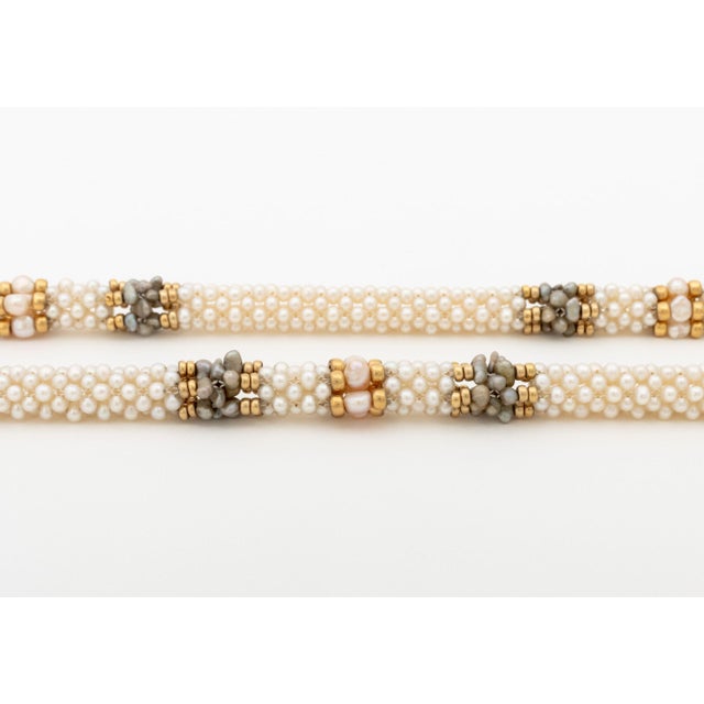 Mid 20th Century Yellow Gold and Cultured Pearl Wedding Garland For Sale - Image 5 of 7