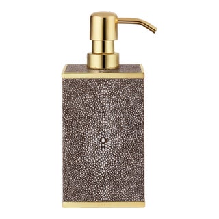 AERIN Faux Shagreen Soap Pump, Chocolate For Sale