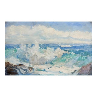 Vintage Mid 20th Century California Impressionist Seascape Painting For Sale