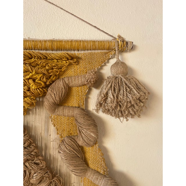 Textile Don Freedman Fiber Wall Art Tapestry Sculpture Signed 1976 Original, 6 Feet Tall For Sale - Image 7 of 12