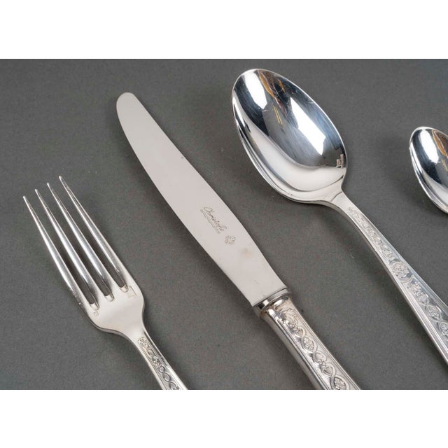 Vintage Villeroy Flatware Set from Christofle, 2010s, Set of 61 For Sale - Image 3 of 5