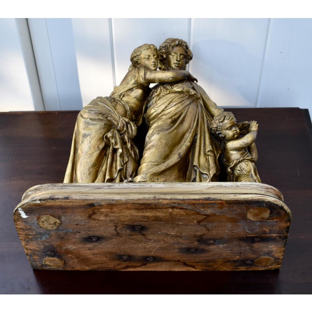Antique 19thC Neoclassical Gilt Spelter Figural Group Statue Moreau Era For Sale - Image 15 of 15