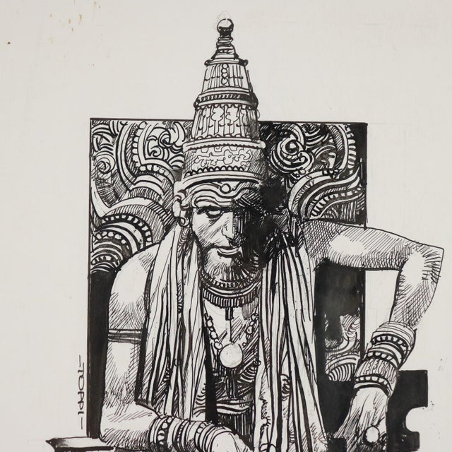 Sergio Toppi, Figurative Composition, Mixed Media on Paper For Sale - Image 4 of 11