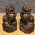 Chinese Pair of Vintage Gilt Bronze Foo Dogs – Guardian Lions on Drum Bases For Sale - Image 3 of 9