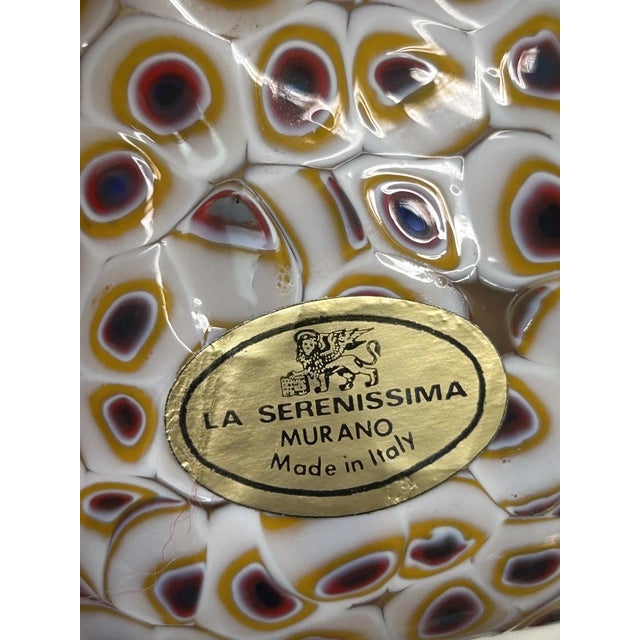 1990s Vintage Murano Glass La Serenissima Millefiori Handkerchief Vase For Sale - Image 5 of 7