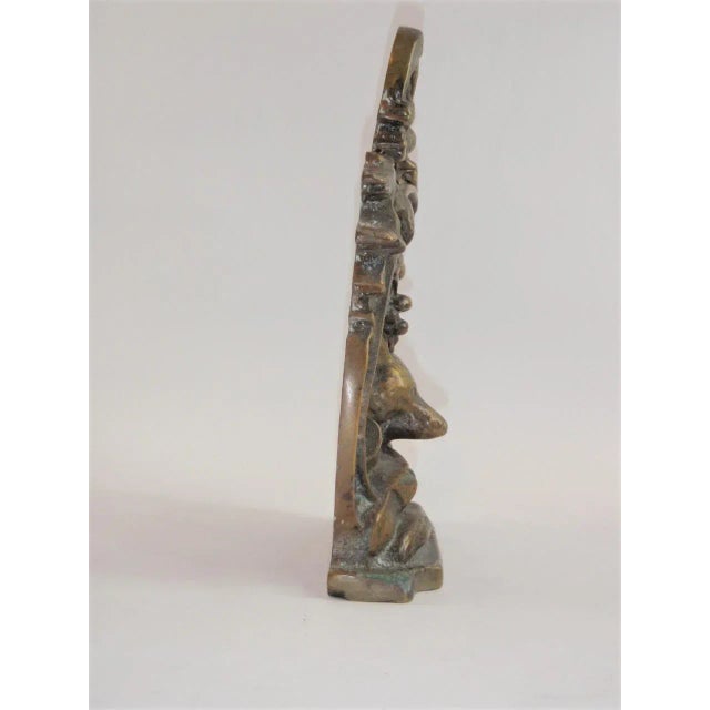Victorian Vintage Cast Fox Hunt Brass Decorative Doorstop For Sale - Image 3 of 10