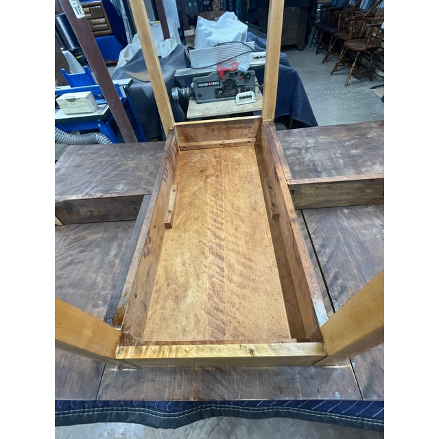 Curly/Tiger Maple Pennsylvania Bench Made Vintage Double Gate Leg Table For Sale - Image 13 of 18