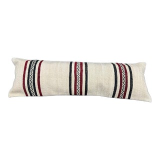 Turkish Hemp Pillow Cushion Natural Beige Black Cushion Cover 14x45 For Sale