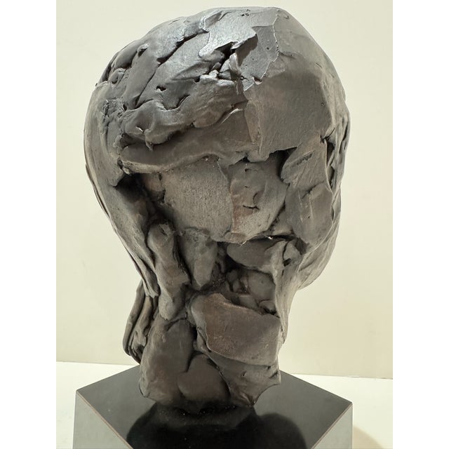 Metal 1960s Larry Mohr Bronze Bust on Marble Plinth Sculpture Signed From Artist Estate For Sale - Image 7 of 9