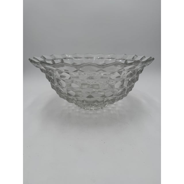 Vintage Fostoria American Clear 2056 14" Punch Bowl Appx 6" tall Manufactured from 1915-1982