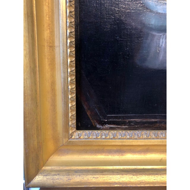 Textile Nina Karasek, 1925 Viennese Oil Painting Interior Still Life with Porcelain Vase, Tapestry Rug, 1925 For Sale - Image 7 of 14