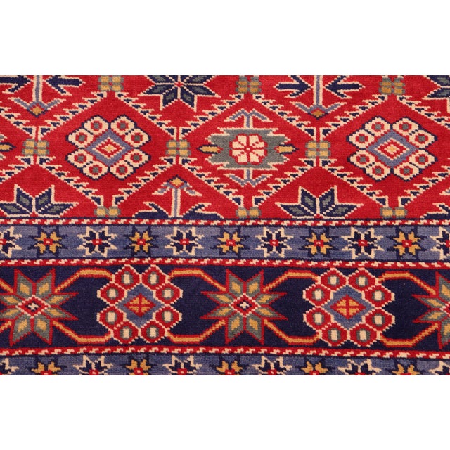 Textile Rustic Shirwan Blue/Beige Wool Rug - 4'4''x5'11'' For Sale - Image 7 of 10