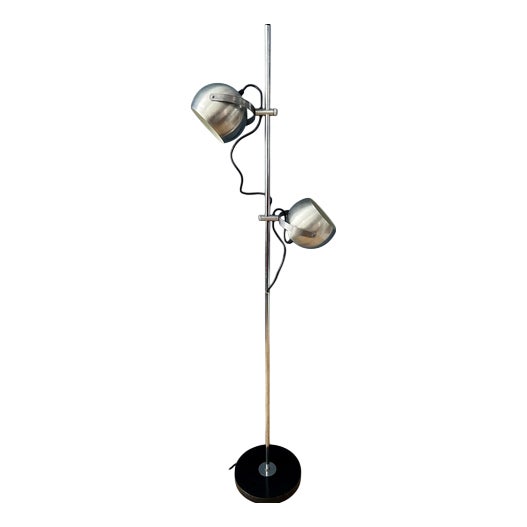 Silver Vintage Herda Eyeball Floor Lamp For Sale