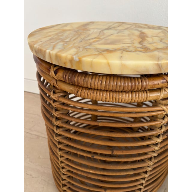 Vintage Italian Rattan and Bamboo Coffee Tables, 1960s, Set of 2 For Sale - Image 11 of 14