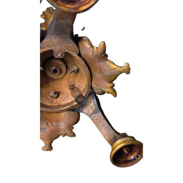 Bronze Pair of French Neo-Grec Gilt and Patinated Bronze Five-Light Candelabra, Cast by the Auguste-Maximilien Delafontaine Foundry, Paris, Circa 1870–1885. For Sale - Image 8 of 8