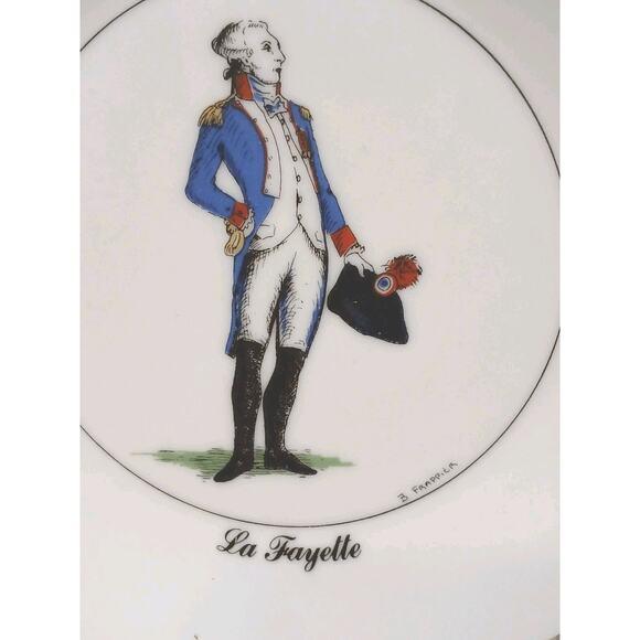 1989 APILCO Marquis de Lafayette Bernadette Frappier Saucer Plate White France 100% Authentic APILCO Rare Beautiful...