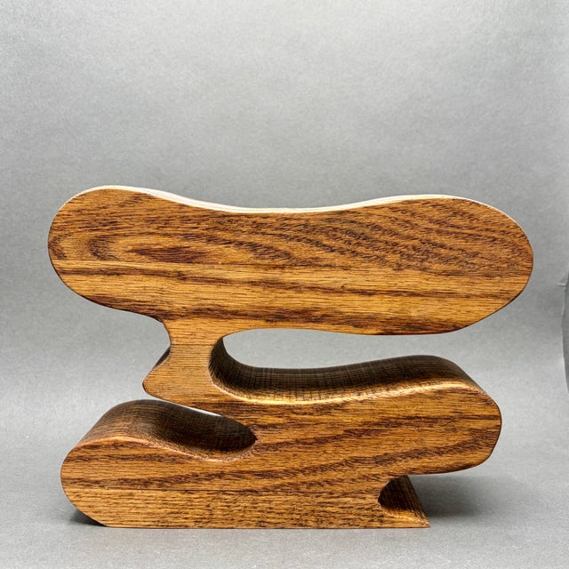 Brown Vintage MCM Sculptural Oak Bandsaw Box With Three Drawers For Sale - Image 8 of 9