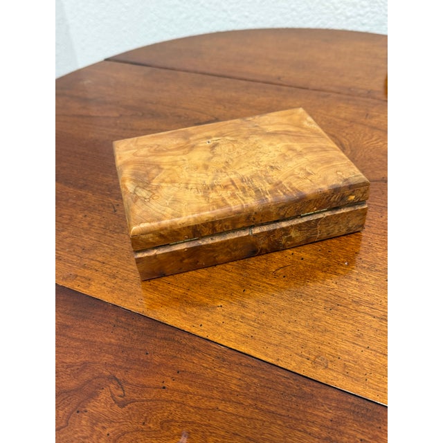 Burl Wood Hinged Keepsake Box For Sale - Image 11 of 12