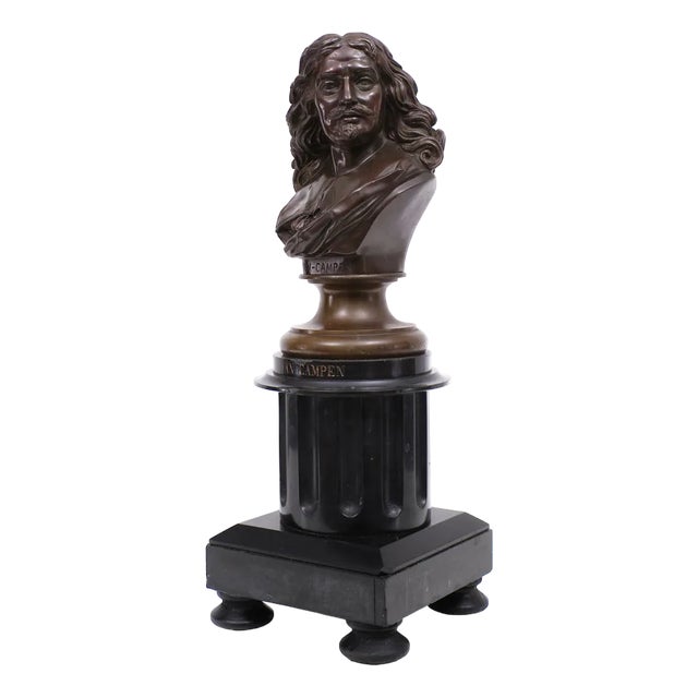 Bronze Bust of Jacob Van Campen by Jacques Elion, 1850s For Sale