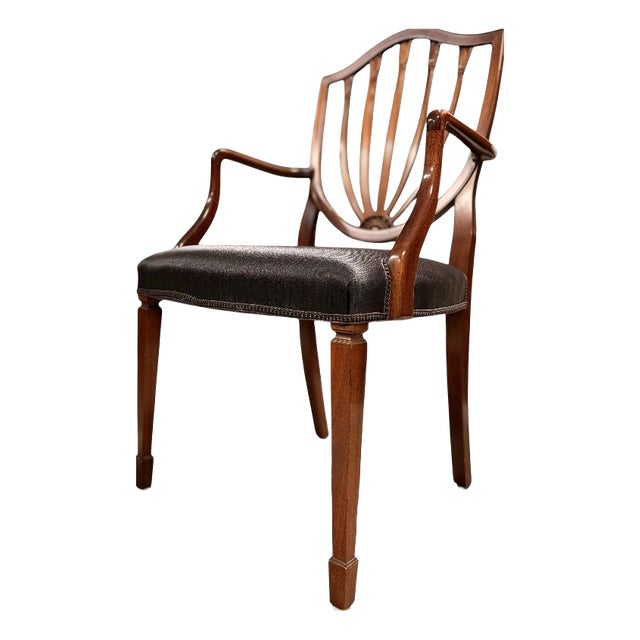 Mid-20th Century Hepplewhite Style Shield Back Armchair For Sale