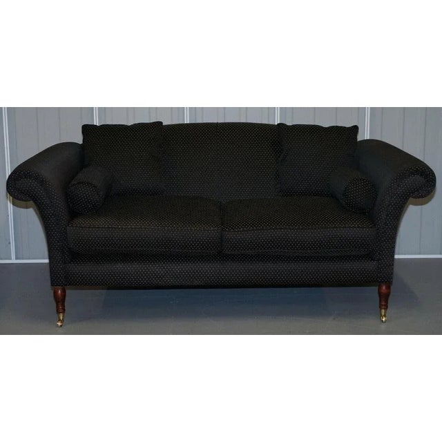 Handmade Black & Silver Upholstered Sofa For Sale - Image 3 of 11