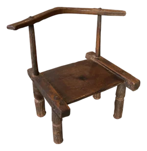 African Wooden Chair or Side Table