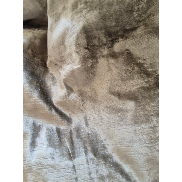 Contemporary Old World Weavers Imported Belgium Silver Gray Soft Distressed Velvet Upholstery Fabric- 2 3/4 Yards For Sale - Image 3 of 5