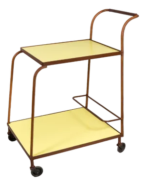 Leather Sheathed Dessert Trolley attributed to Jacques Adnet, 1950s