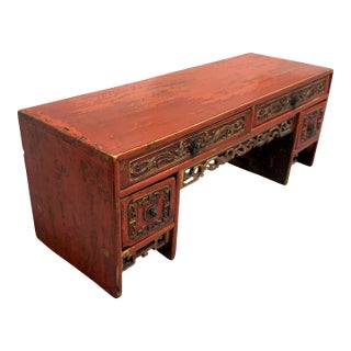 Antique Chinese Red Altar Table Box For Sale