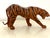 Orange Vintage Leather Sculpted Tiger Table Top Statue Figure - Made in India For Sale - Image 8 of 8
