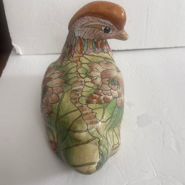 Asian Style Chinese Famille Rose Porcelain Duck Circa 1970’s For Sale - Image 4 of 5
