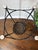 Late 20th Century Vintage Wrought Iron Pedestal Plant Stand With Woven Wicker Top For Sale - Image 5 of 7
