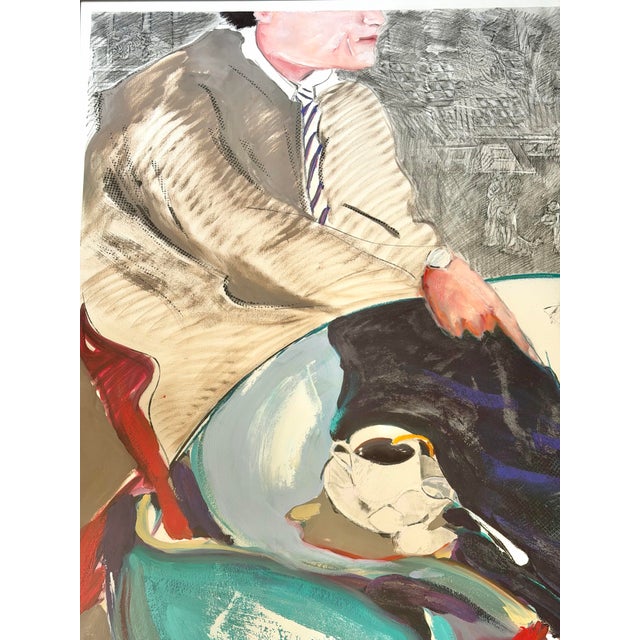 Matthew Johnston “Working Man / Working Woman” Mixed-Media Diptych, 1993 For Sale - Image 4 of 7