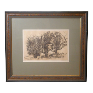 Vintage Aubrey Schwartz - "Trees" Framed Limited Edition Etching (#188/210) (1965) (American)