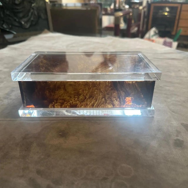 1970s Clear and Faux Tortoiseshell Lucite Vanity Box in the Manner of Dior Home For Sale - Image 9 of 11