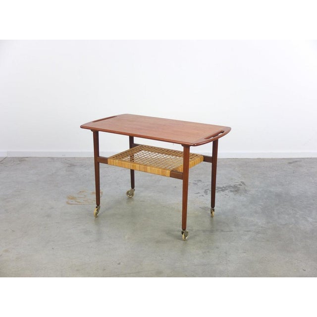 Teak Serving Trolley in the style of Johannes Andersen, 1960s For Sale - Image 11 of 11