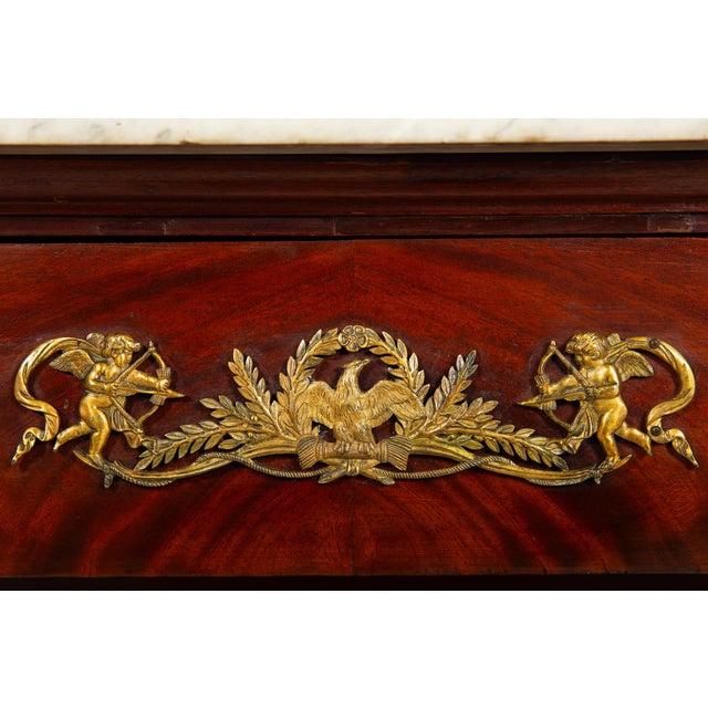 French Empire Antique Mahogany Gilt Bronze Marble Pier Table Circa 1820 For Sale - Image 10 of 18