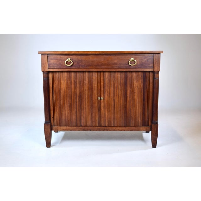 Tambour Door French Empire Style Cherry Server Cabinet Console Table by Kindel For Sale - Image 15 of 15