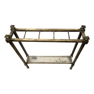 Antique Brass and Sheet Metal Umbrella Stand, 1900s For Sale
