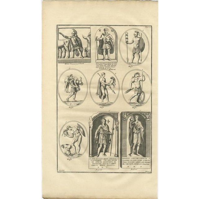 Baroque Montfaucon, Roman Soldiers on Engraved Gems and Inscribed Tombstones, 1722, Engraving For Sale - Image 3 of 8