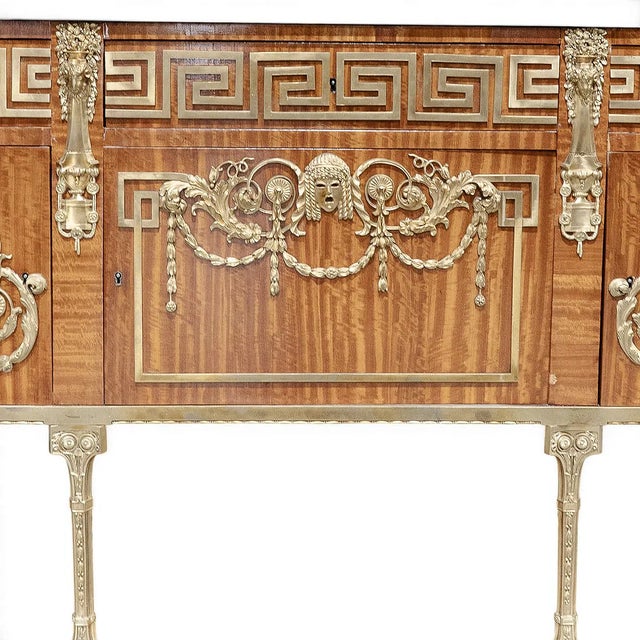 Late 19th Century Antique French & Satinwood Marble Top Servers, Buffet, Sideboard For Sale - Image 5 of 9