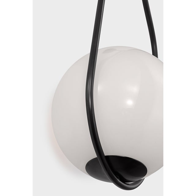 Metal Windsor Smith for Visual Comfort Signature Jodo 19" Single Sconce in Bronze and Brass with White Glass For Sale - Image 7 of 9