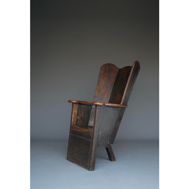 Brown Antique Georgian Welsh Pine Lambing Chair, 1820s For Sale - Image 8 of 18