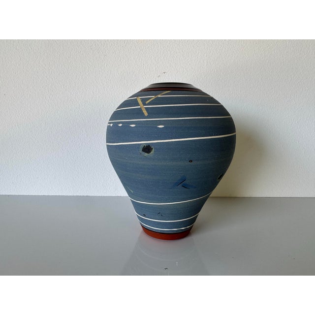 Vintage Modernist Abstract Design Studio Pottery Vase by Bedder For Sale - Image 9 of 10