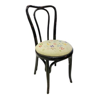 Early 20th Century Antique Needlepoint Bentwood Chair For Sale