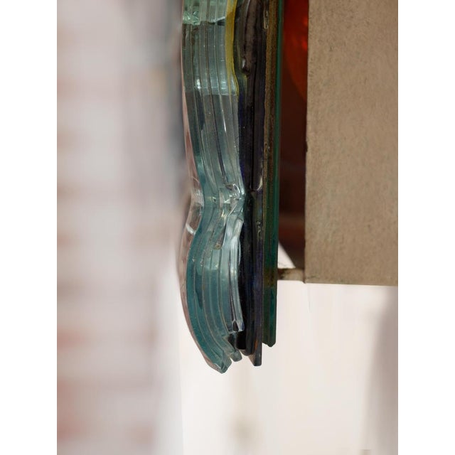 Metal Brutalist Dutch Art Glass Wall Sconces attributed to Studio Tetterode, 1960s, Set of 2 For Sale - Image 7 of 9