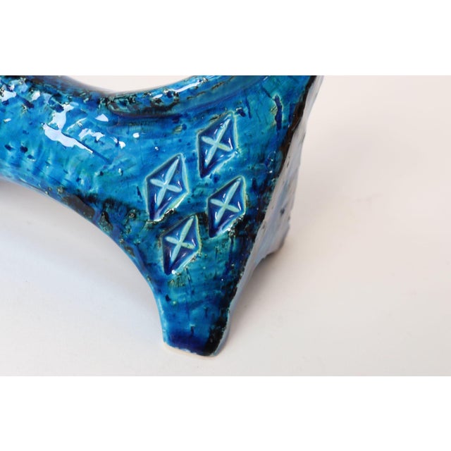 Italian Bitossi Rimini Blu Ceramic Horse by Aldo Londi for Flavia Ceramiche For Sale - Image 13 of 13