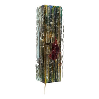 Brutalist Glass Wall Sconce by Chartres Raak, 1960s For Sale